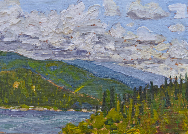 Burrard Inlet, 5x7 Oil on Birch Panel